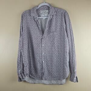 Frank & Eileen Blouse Shirt Barry Floral Button Front Long Sleeve Size M